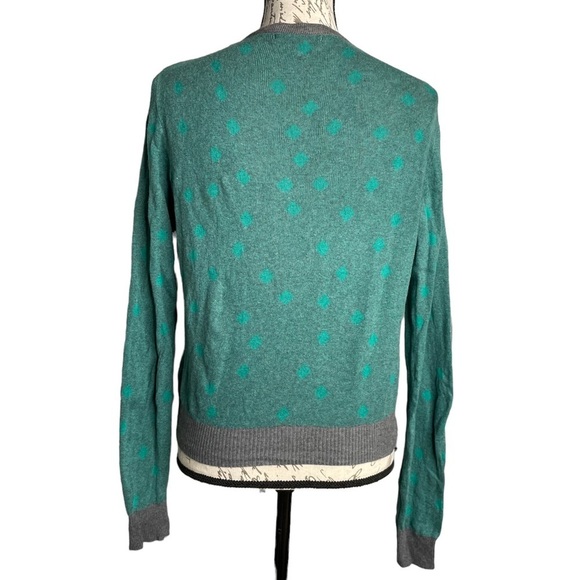 Cabi polka dot cardigan sweater green gray size small - Picture 4 of 7